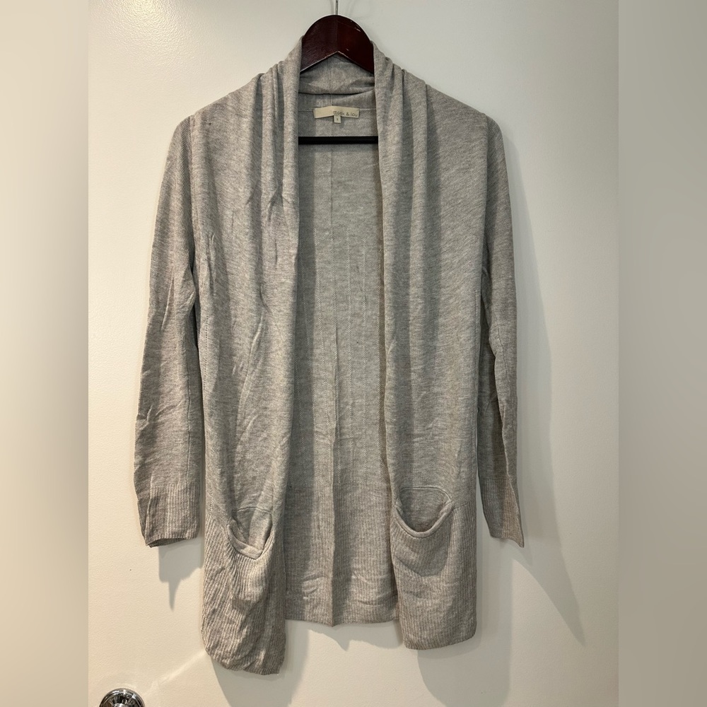 EUC Plenty / Monk and Lou lightweight soft grey cardigan with pockets size S